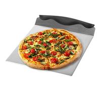 com-four® poussoir à pizza en acier inoxydable - étagère à gâteau avec poignée en plastique - pelle à gâteau et pizza - pelle à pizza avec 20,5 x 20,5 cm