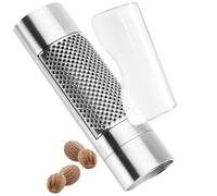 COM-FOUR® Râpe à muscade en acier inoxydable, Râpe de cuisine | Râpe à épices pour fèves tonka - zeste de citron - ail - gingembre