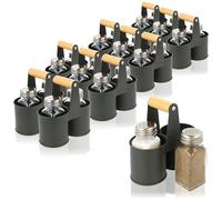 com-four® Set de 36 saupoudreuses en verre, salière et poivrière avec support métallique, pots à épices à vis pour cuisine, restauration (12 pièces - avec support)