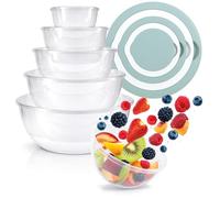 com-four® set de 5 bols avec couvercles, cinq tailles 0,4/0,8/1,5/2,5/4,4 litres, compatibles lave-vaisselle [assortiment variable]