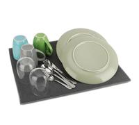 COM-FOUR® tapis égouttoir pour vaisselle, couverts et casseroles | tapis de séchage en microfibre - tapis d'évier
