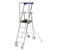 Tubesca Plate-forme escabeau Veloce stable avec garde corps - 3 marches et tablettes