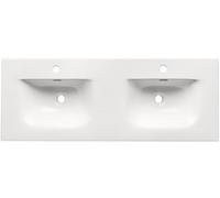 Comad Sky lavabo 121x46 cm rectangulaire encastrée-double blanc brillant SKY120D-8099