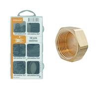Comap Coffret de 100 joints caoutchouc pour sanitaire & SOMATHERM FOR YOU - Bouchon laiton brut - Femelle 20/27 - Sachet de 2 pièces