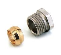 COMAP Raccord à compression pour tube métallique, cuivre et robinet taraudé - Mâle 1/2" - 12 mm - Finition nickelé - 587124