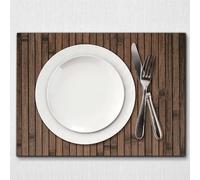 Comart - 4 Sets de Table Bambou - Résistants Chaleur - 30x45 - Chocolat