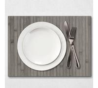 Comart - 4 Sets de Table Bambou - Résistants Chaleur - 30x45 - Gris