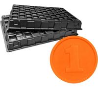 CombiCraft casiers de rangement avec jetons pour buvette Ø29 mm - 1000 pièces chiffre 1 orange inclus 2 casiers de rangement