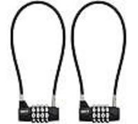 Combinaison de chiffres, câble en acier, cadenas, lot de 2, 28 cm, diamètre 5 mm