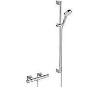 Combinaison de douche T 25N Eco A8516AA avec thermostat de douche, barre de douche 90 cm, douchette chromé main 2 fonctions, Ideal Standard l, Ceratherm