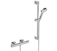 Combinaison de douche T Ceratherm Eco A8529AA avec thermostat de douche, barre de douche 60 cm, douchette chromé main 2 fonctions, 6 l, Ideal Standard