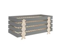 MES Lot de 4 sommiers empilables Gris 90x200 cm