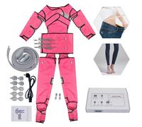 Combinaison de massage pour tout le corps - Combinaison de sauna infrarouge à pression d'air - 400 W, 220 V - 6 modes, 7 niveaux - Minuterie 0–90 min - 35–80 °C - 185 cm - Rose