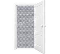 Combinaison de moustiquaires pour portes - Rideau anti-mouches Tubes 90 x 210 cm, gris argenté, LDPE, stabilisé aux UV, crochets en acier inoxydable