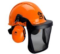 Combinaison de protection de la tête 3M G3000 3MO315B en orange avec capsules H31P3E, visière 5B polyamide, système à cliquet, bandeau de soudage en cuir, logo KWF x1 morceau