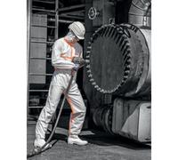 Combinaison de protection jetable 4B, M, blanc/orange