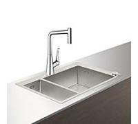 Combinaison d'évier Hansgrohe Select C71-F655-04 43210800 aspect acier inoxydable, avec sBox, 1 cuve principale/supplémentaire