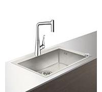 Combinaison d'évier Hansgrohe Select C71-F660-03 43209800 aspect acier inoxydable, avec sBox, 1 bac principal