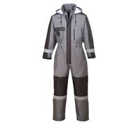 Portwest S585 Combinaison de Travail Homme Hiver Imperméable Doublée | Gris, M, Doublure Chaude, Imperméable, Protection Froid, Salopette, Chantier Extérieur, Grand Froid