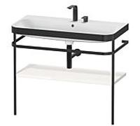 Duravit Happy D.2 Plus combinaison lavabo pour meuble HP4738E2222 97,5 x 49 cm, 2 trous pour robinetterie, blanc brillant, avec console en métal