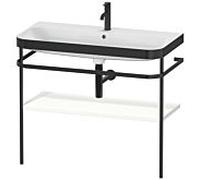 Duravit Happy D.2 Plus combinaison lavabo pour meuble HP4738O3636 97,5 x 49 cm, trou pour robinetterie 2000 , blanc , avec console en métal