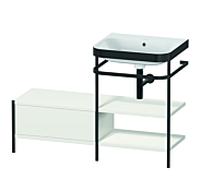 Duravit Happy D.2 Plus combinaison lavabo pour meuble HP4745N3939 120 x 49 cm, sans trou pour robinetterie, nordic blanc , avec console en métal