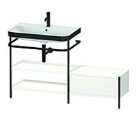 Combinaison lavabo pour meuble Duravit Happy D.2 Plus HP4752O3636 140 x 49 cm, 1 trou pour robinetterie, blanc , avec console en métal