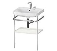 Duravit Happy D.2 Plus combinaison lavabo pour meuble HP4835E3939 57,5 x 49 cm, 2 trous pour robinetterie, nordic blanc , avec console en métal