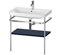 Duravit Happy D.2 Plus combinaison lavabo pour meuble HP4837O9898 77,5 x 49 cm, trou pour robinetterie 2000 , bleu nuit satiné, avec console en métal