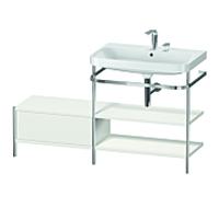 Duravit Happy D.2 Plus combinaison lavabo sur meuble HP4847E3939 140 x 49 cm, 2 trous pour robinetterie, nordic blanc , avec console en métal