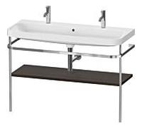 Duravit Happy D.2 Plus combinaison lavabo pour meuble HP4849O69690000 117,5x49cm, trou pour 2000 , avec console en métal, noyer brossé