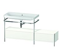 Duravit Happy D.2 Plus combinaison lavabo pour meuble HP4863N3636 160x49cm, avec console en métal, sans trou pour robinetterie, blanc mat