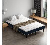 Combinaison lit DEWINNER 140x190 cm, matelas mousse mémoire 15 cm d'épaisseur