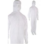 Combinaison polypropylène à capuche fermeture glissière SINGER - Blanc Taille L - PLYCBC03