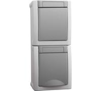 Combinaison prise/interrupteur vertical FR-AP IP54 grand - Combinaison interrupteur/prise dans le mur 90591098-DE