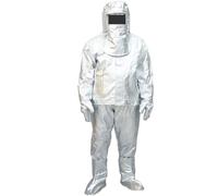 Combinaison Protection Contre Incendie, Vêtements isolation haute température Costume vêtements ignifuge en papier aluminium Convient pour aérospatiale, protection incendie, police,1000℃-1200℃-175cm