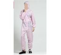Combinaisons antistatiques à capuche et anti-poussière for hommes et femmes, vêtements de salle blanche, vêtements de protection for le travail en usine, le nettoyage des aliments et la peinture(Pink,
