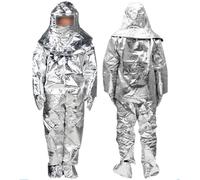 Combinaisons Ignifuges, Uniforme pompier Feuille aluminium résistant à chaleur Convient pour aérospatiale, protection incendie, police ,1000℃-170cm-185cm