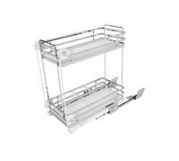 Combiné bas coulissant 2 niveau panier f. blanc Soft SIGE pour meuble de 300mm - L.260/268xP.500xH.520 - 004+300