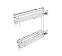 Combiné bas coulissant pour meuble 150 mm SIGE - panier fond blanc - 2 niveaux - 110 x 500 x 520 mm - 002+