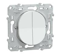 Schneider Electric - Ovalis - combiné va et vient+poussoir - 10AX - Blanc - S320285