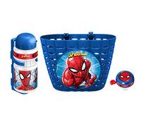 Set Corbeille + Bidon + Sonnette SPIDER-MAN - Pour Enfant à partir de 3 ans - Couleur Bleu et Rouge