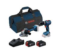 Kit 2 outils Bosch Professional GSB 18V-65 + GWS 18V-8, 2x4,0Ah, chargeur GAL 18V-40