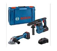 Bosch Professional Lot 2 outils 18V GWS 18V-10 P + GBH 18V-26, 2x 5,5 Ah, chargeur, L-BOXX