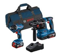 Pack 2 outils BOSCH Professional 0615A50038 GSR 18V-45 + GBH 18V-22 + 2 batteries 4,0 Ah + GAL 18V-40