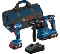 Combo-kit Perceuse Visseuse à Percussion BOSCH GSR 18V-45 , GBH 18V-22 , Batterie 4,0 Ah