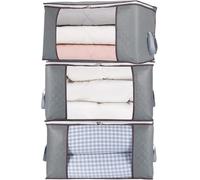 combocube Grand sac de rangement avec fermeture éclair pour armoire, couette, oreiller, couette, linge de lit, vêtements, organisateur de couverture avec grande fenêtre transparente et poignées de