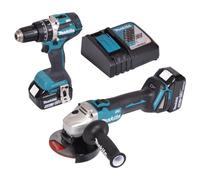 Combopack 2 outils (DHP484 + DGA506) 18V LXT Li-Ion (2x5,0 Ah) - MAKITA DLX2210TJ1