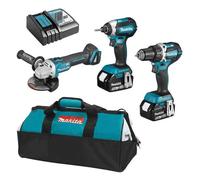 MAKITA Kit DLX3125TX1 (DDF484 + DTD153 + DGA506 + 2 x 5.0 Ah + DC18RC + Tasche)
