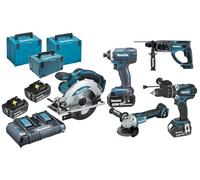 Pack 5 Outils MAKITA DLX5039PTJ - 18V Li-ion (4 x 5 Ah)